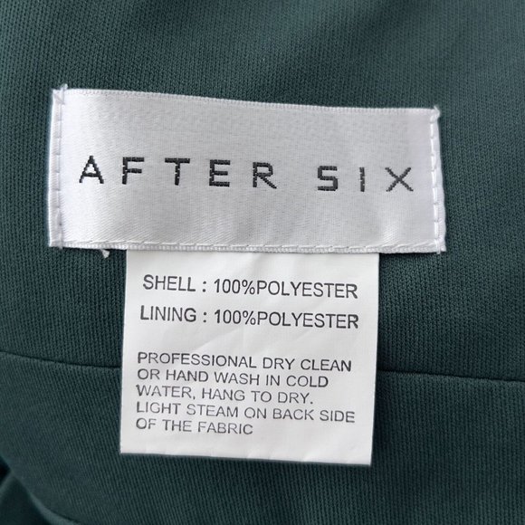 AFTER SIX Halter Neck Charmeuse Crepe Gown Sz.16R Scarf Tie Evergreen Flaws 0068 - Picture 4 of 13